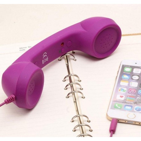 Retro sluchátko na mobil - fialové