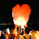 Lampiony štěstí 10 kusů mix barev - tvar srdce